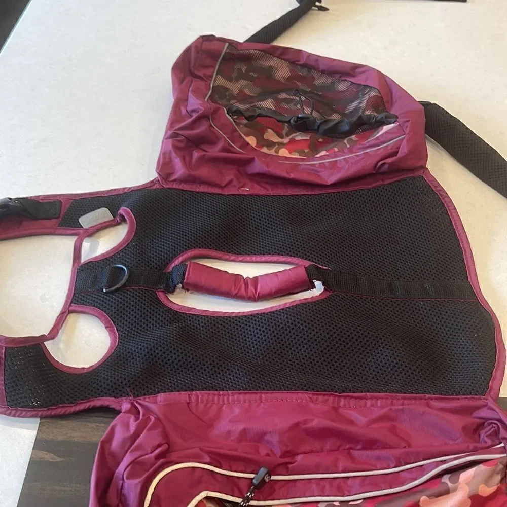 Outward hound saddlebags adjustable, nylon, really nice, lightweight.